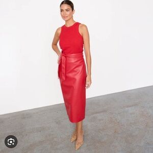 NWT Never Fully Dressed Jasper red faux leather skirt - US 16